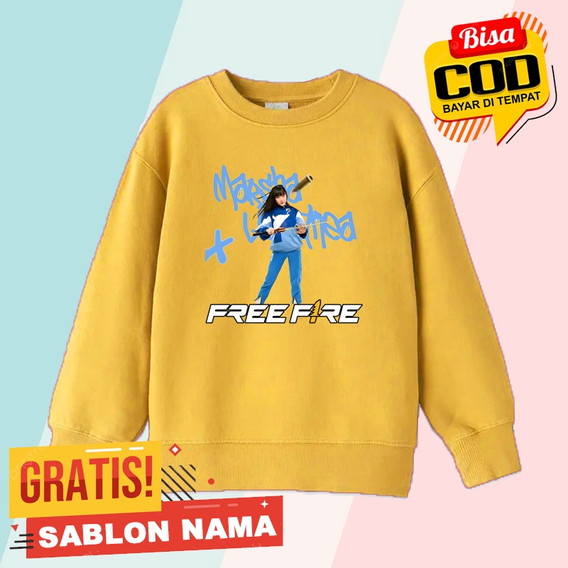 JAKET SWEATER ANAK MOTIF MEMBER MARSHA JKT48 X FREEFIRE