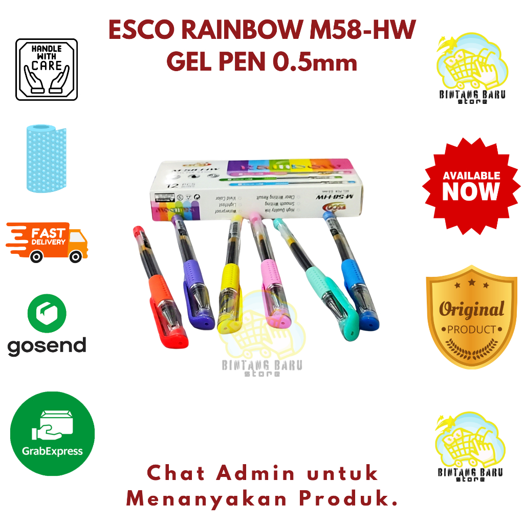 

ESCO - PULPEN GEL 0,5mm - RAINBOW M-58-HW