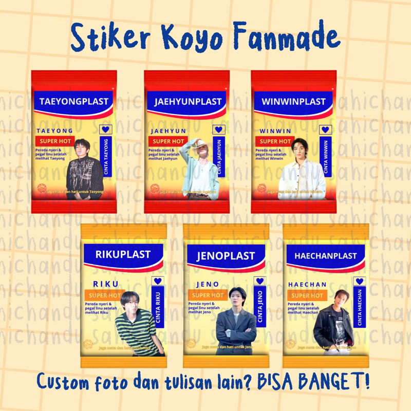 [Pre-Order] Stiker koyo untuk kado/freebies konser Kpop NCT/WayV/Treasure/BTS/EXO dll by