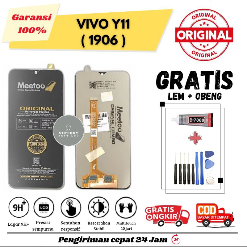 Lcd VIVO Y11 (1906) GRATIS lem + Obeng Touchscreen Original MEETO Fullset