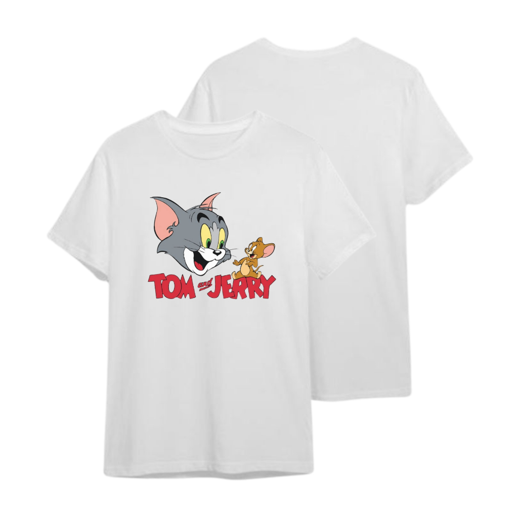 BAJU KAOS COUPLE TOM&JERRY AKUR T-SHIRT LUCU DAN AESTHETIC|KAOS COUPLE/KAOS PASANGAN TOM&JERRY|