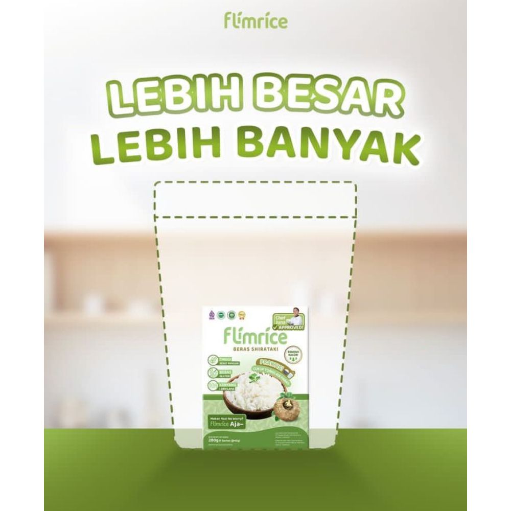 

Flimrice Nasi Shirataki (Nasi Diet) - 1 Pouch 1 KG Beras Instan