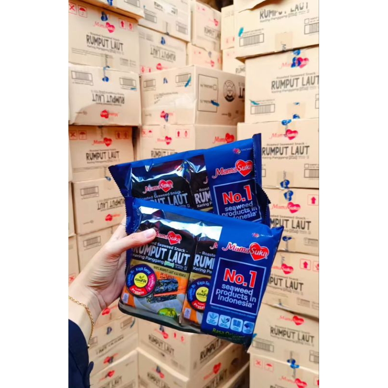 

2 Bungkus / 4pcs x 4,5gr Mamasuka Rumput Laut Panggang Rasa