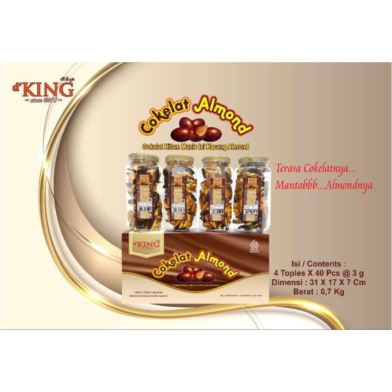 

D'KING COKELAT ALMOND 1 DUS ISI 4 TOPLES