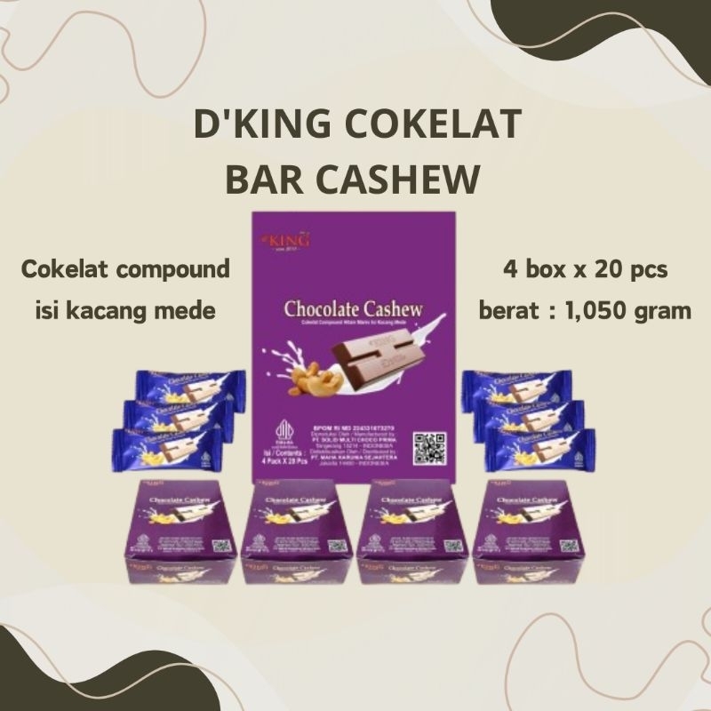 

D'KING COKELAT CASHEW KACANG MEDE 1 DUS ISI 4 BOX
