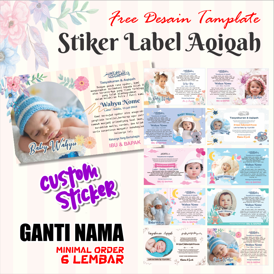 

CETAK STIKER LABEL AQIQAH / TASYAKURAN / GRATIS DESAIN