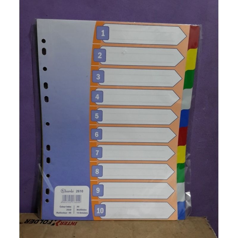 

Divider Bambi 2610 A4 10 Warna Pembatas Binder