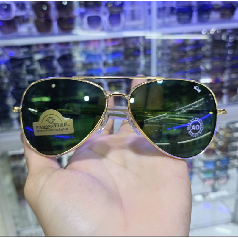 kacamata AO kaca asli diamond hard kacamata hitam pria