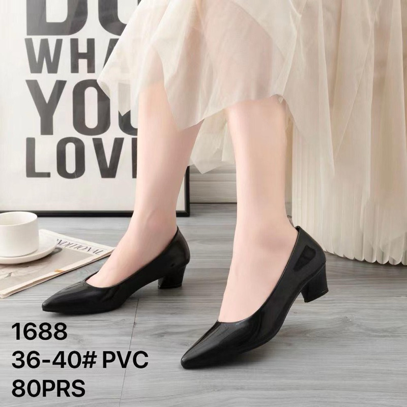 1688 SEPATU WEDGES WANITA JELLY KILAP GLOSSY ALINA SEPATU KERJA WANITA LENTUR DAN ELEGANT