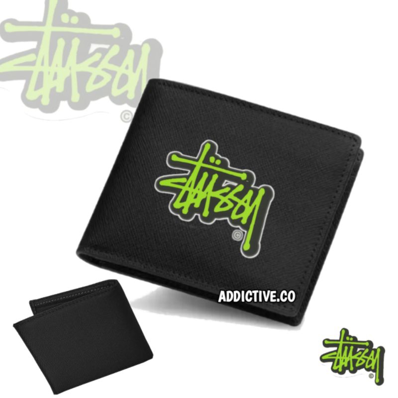 Dompet Kanvas Fashion STUSSY Logo - Dompet Lipat Canvas Distro - Dompet Kekinian Keren  Cowok