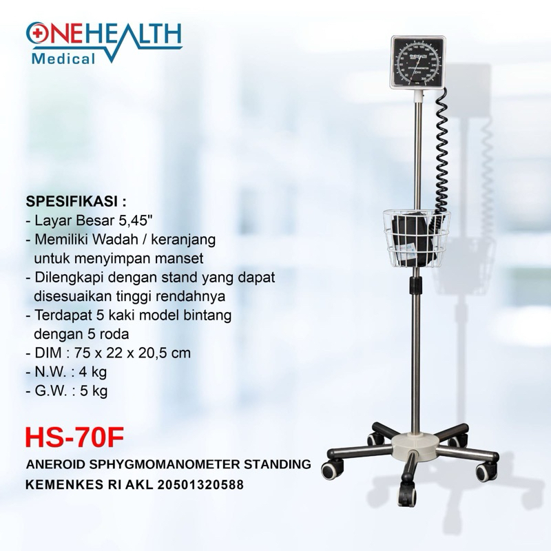 Tensimeter Berdiri / Tensi aneroid Stand Onehealth