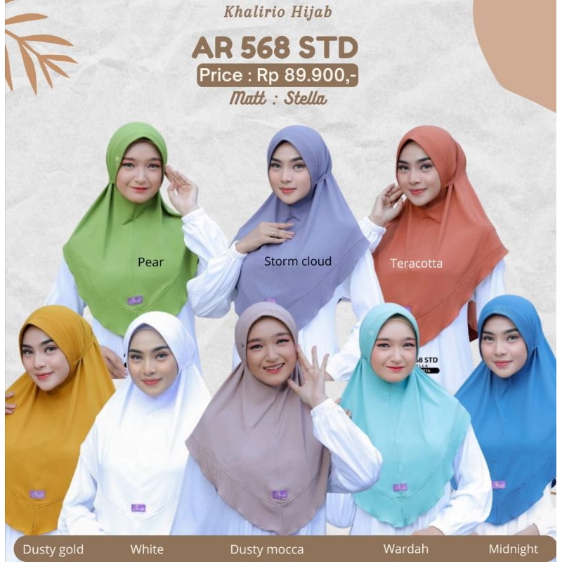 AR 568 STD / JUMBO HIJAB BERGO VARIASI TALI DAN LIPIT BY ARRAFI ORI