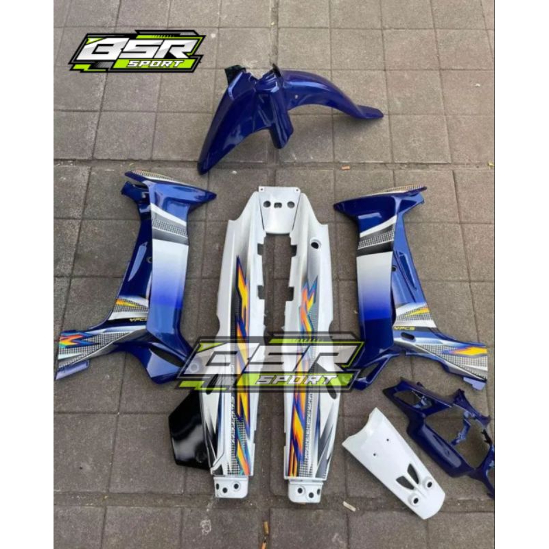 Cover body halus full set yamaha fiz r bodi full set fiz r biru putih