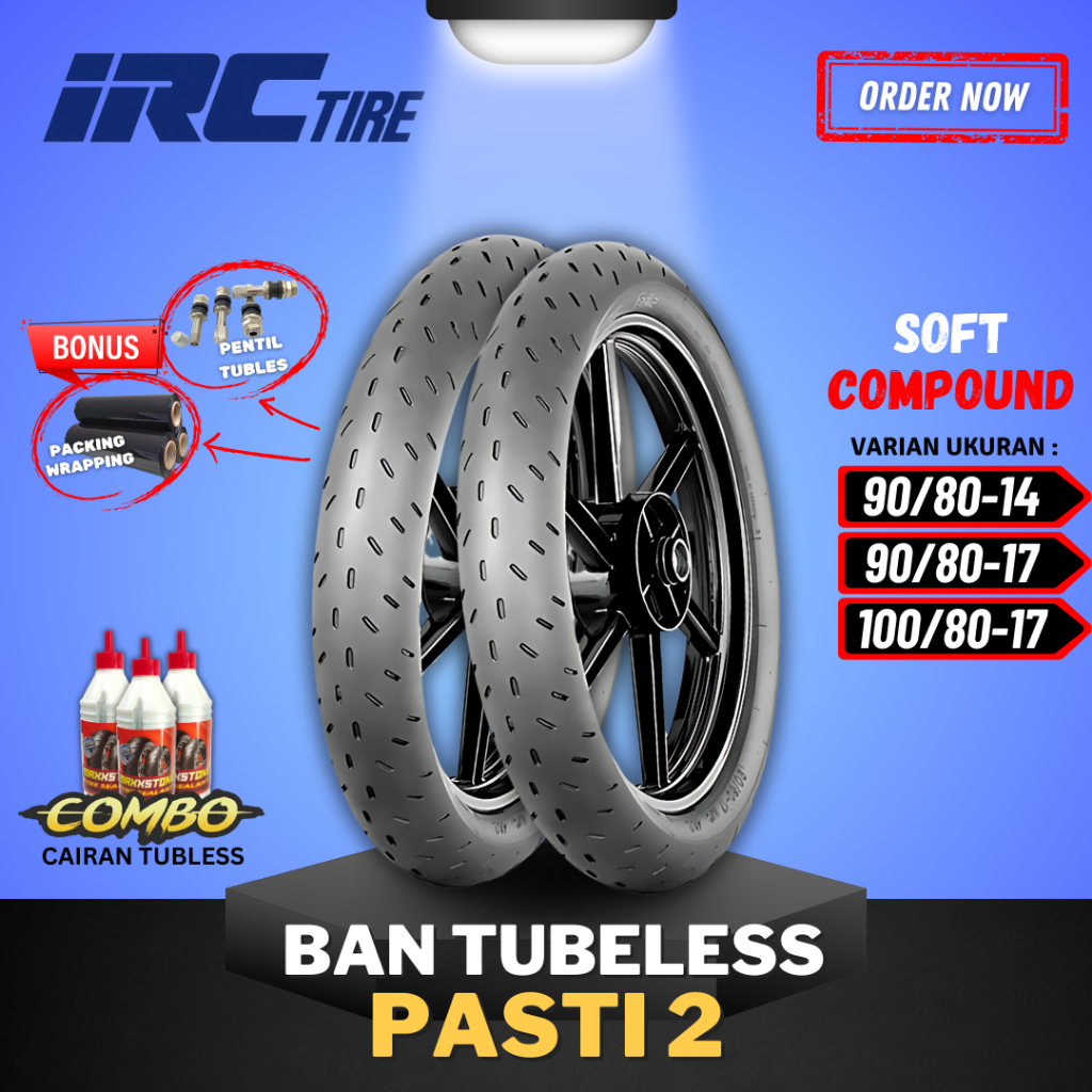 PROMO [READY COD] BAN IRC SOFT COMPOUND FASTI 2 ( 90/80-14 / 90/80-17 / 100/80-17 ) BAN RACING IRC