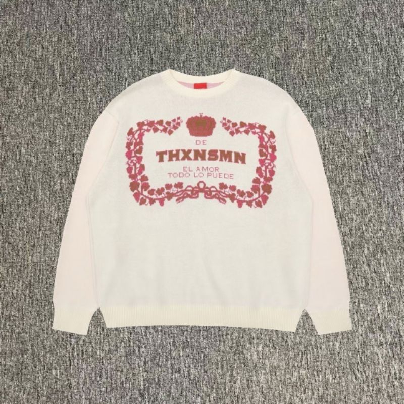 knitwear sweater Thanksinsomnia omnia broken white size L second pemakaian 2x saja