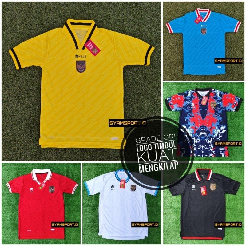 Jersey Timnas Indonesia 2022 2023 Grade Ori LENGKAP Logo Plat Timbul / Jersey Home Timnas / Jersey A