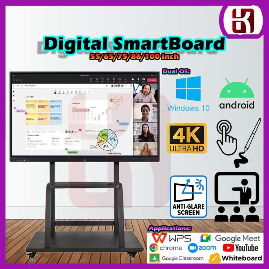 

Interactive Whiteboard Digital Smartboard Touch Screen 65" 75" 85" 98" - LS75 IB86-1