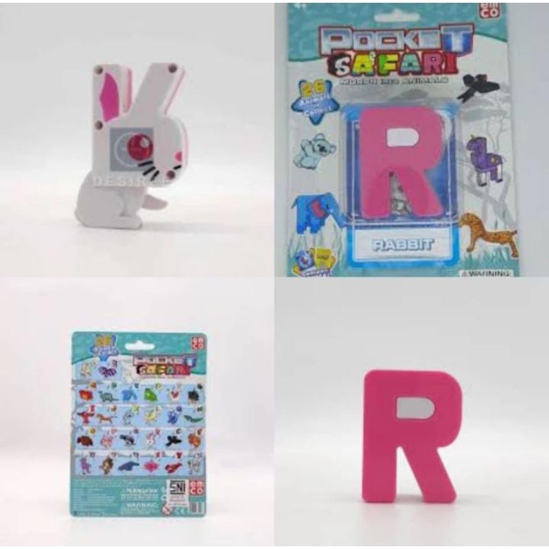 EMCO POCKET SAFARI RABBIT ALPHABET R RABBIT KELINCI HURUF ABJAD JADI BINATANG ORIGINAL DOUBLE U PAUS