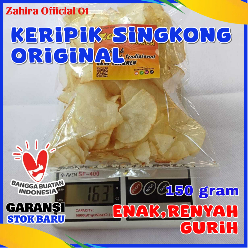 

Keripik Singkong Original Camilan Kripik Asin Gurih Khas Kebumen 150gram