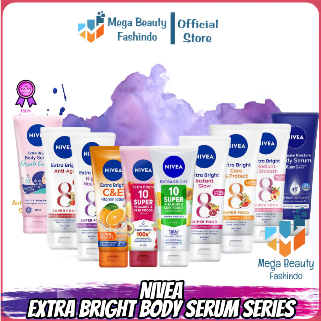 NIVEA Body Serum Extra Bright Series|  Radiant & Smooth | Care & Protect | Night Nourish Vit E | Ins