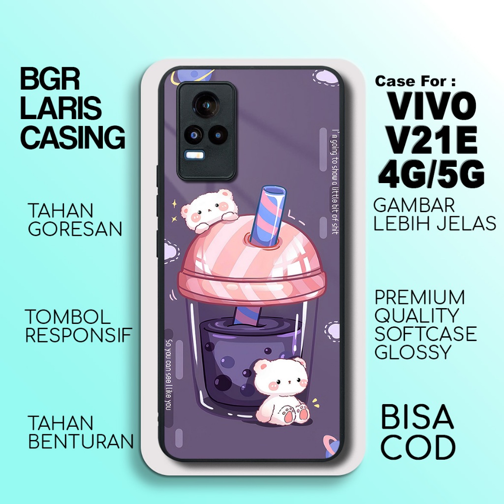 Case Vivo V21E 4G Terbaru Boba Cute Casing Vivo V21E 5G Termurah Hardcase Softcase Glossy Terlaris