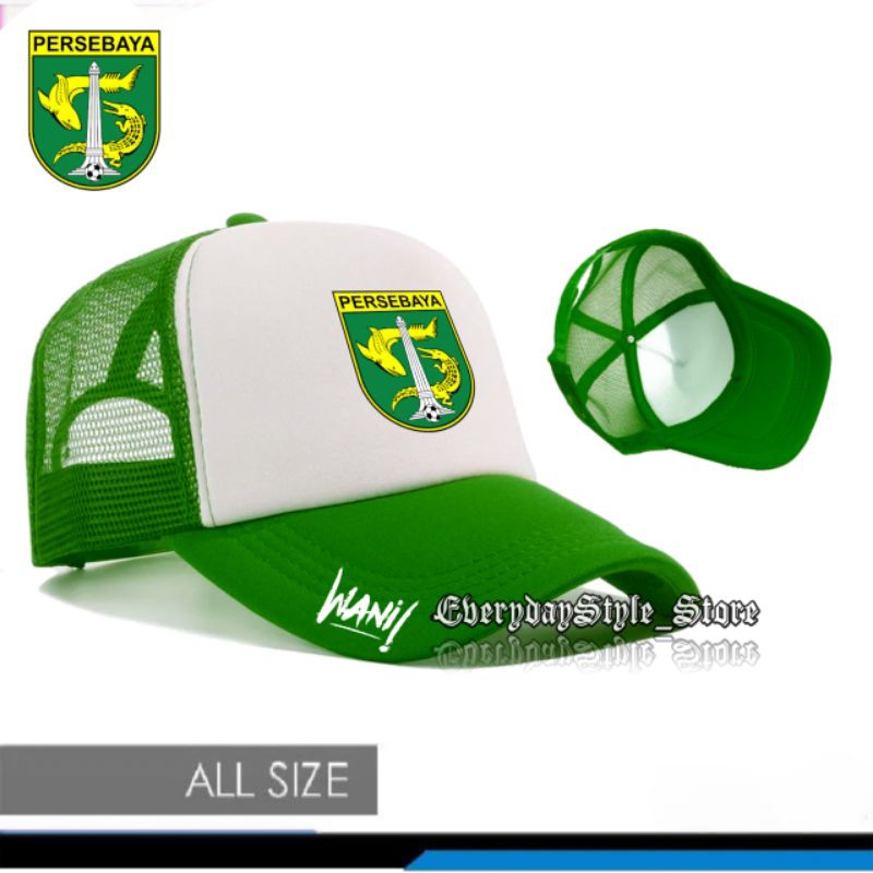 Topi PERSEBAYA SURABAYA Trucker /Topi Jaring Bisbol Outdoor Fashion /Topi Distro Pria Wanita Footbal