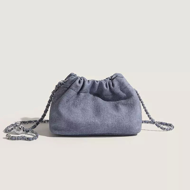 Tas MewahTas Selempang Wanita Bucket Serut Tali Rantai Sling Bag Mini T99907