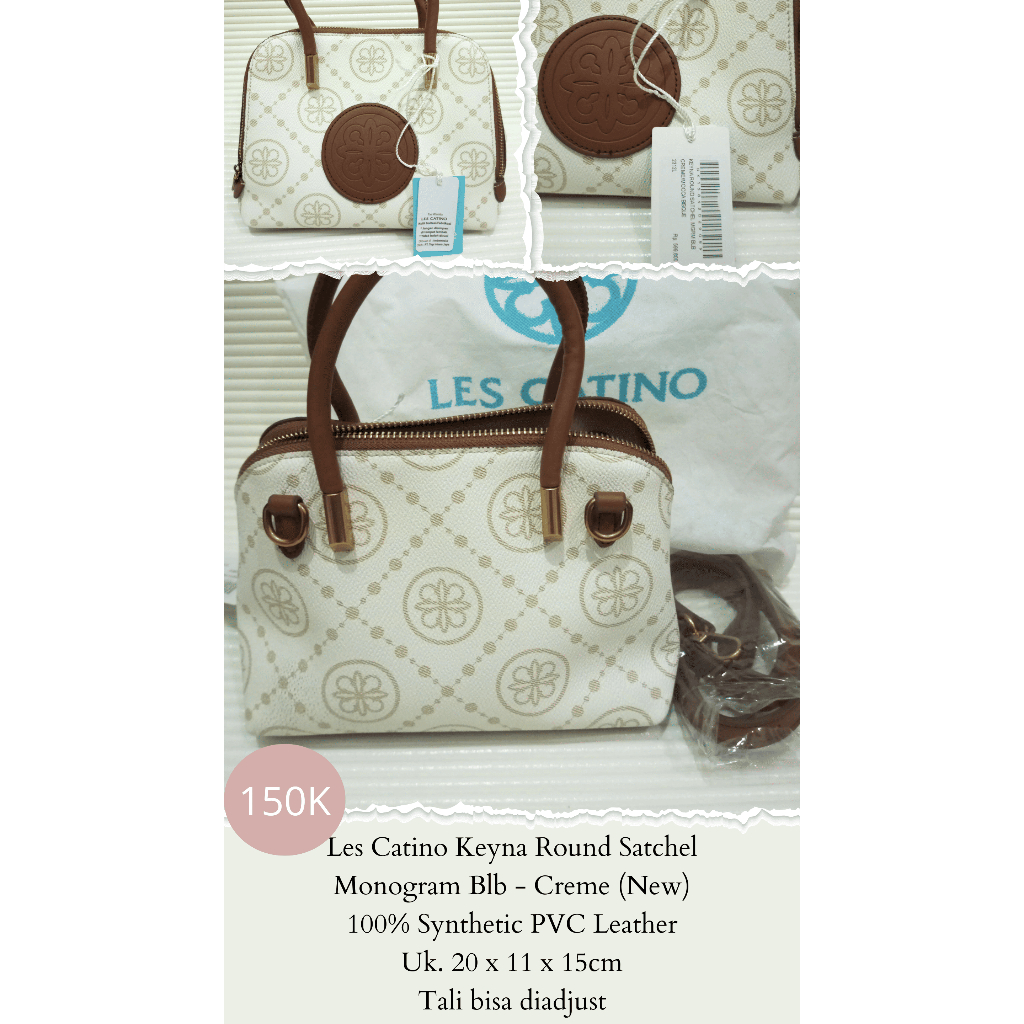 Les Catino/Tas Les Catino/Les Catino Keyna/Les Catino Keyna Round Satchel Monogram/Les Catino Murah/