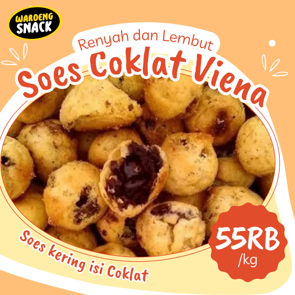 

Soes Coklat Viena Soes Kering Isi Coklat Renyah dan Lembut 1 karton isi 2 Packs x 1kg