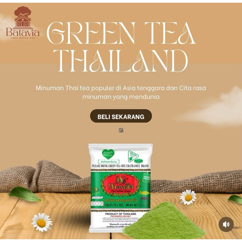 

CHATRAMUE THAI MILK GREEN TEA MIX 200GR / TEH HIJAU THAILAND