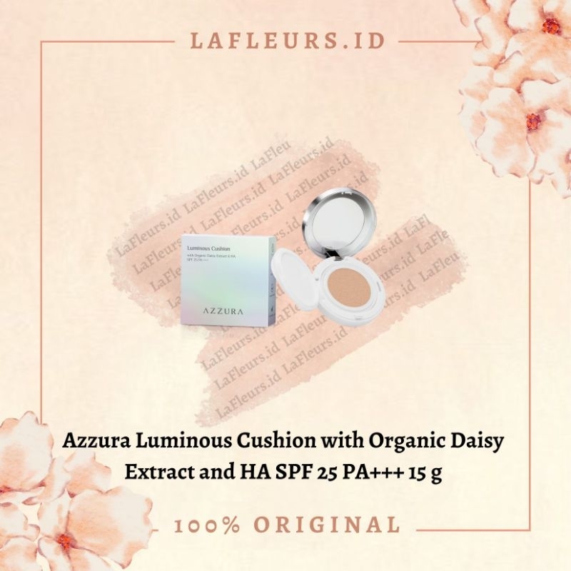 Azzura Luminous Cushion with Organic Daisy Extract and HA SPF 25 PA+++ 15g  / Bedak Cushion Azzura /