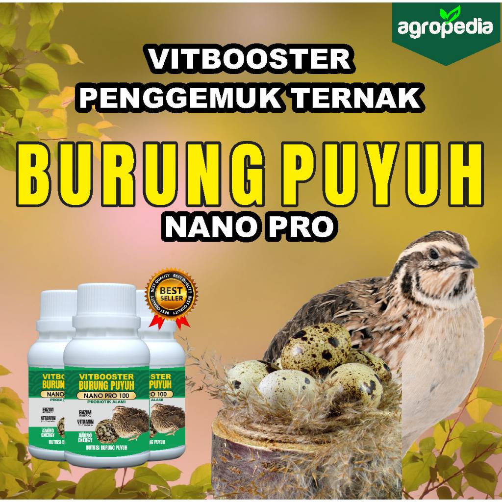Vitamin Ternak Burung Puyuh / Nutrisi Penggemuk Burung Puyuh / Booster Pertumbuhan Burung Puyuh / Bu