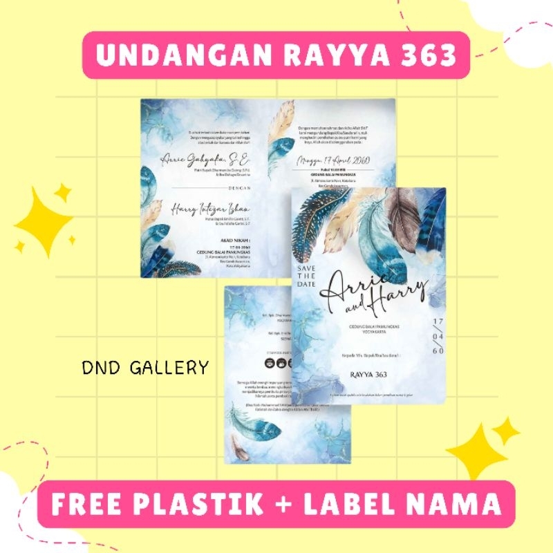 CETAK UNDANGAN PERNIKAHAN RAYYA 363 / BLANKO UNDANGAN RAYYA 363 / CETAK UNDANGAN PERNIKAHAN / CETAK 