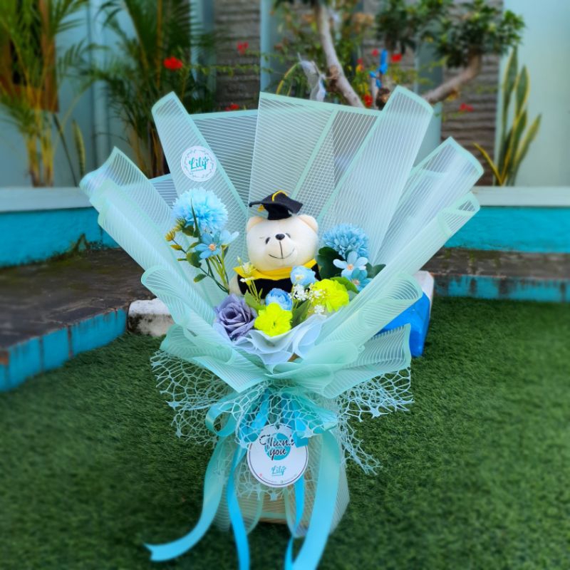BUKET BONEKA WISUDA / BUKET WISUDA / BUKET BUNGA PALSU /BUKET BUNGA ARTICIPAL /BUKET UNTUK WISUDA / 