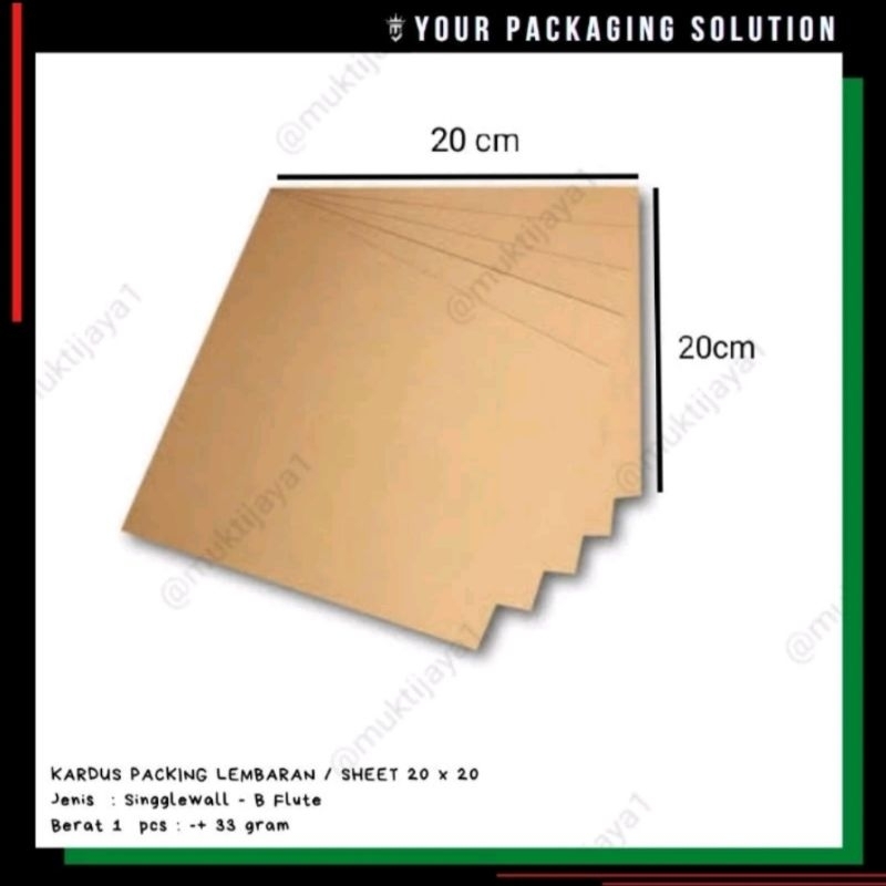 

Sheet Packing • 20x20cm • Karton/ Kardus Lembaran