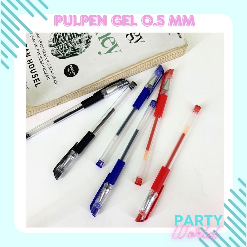 

Pulpen Gel 0.5mm Mimi dan Refill Pen Gel Tinta Hitam Merah Biru/ Alat Tulis Kantor Sekolah /Isi ulang Bolpoin Partyworld