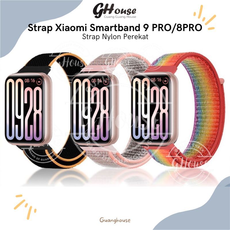 Strap Mi Band 9 PRO Nylon Tali Xiaomi Smart Band 9 PRO Nylon Strap Mi Band 8 Pro Bahan Nylon