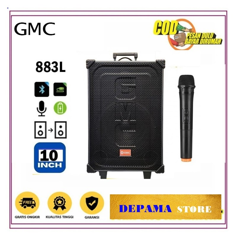 SPEAKER GMC 883L SPEAKER PORTABLE BLUETOOTH 10 INCH