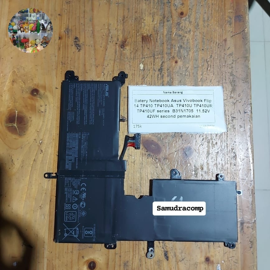 Batery Notebook ASUS Vivobook Flip 14 TP410 TP410UA TP410U TP410UR TP410UF Series B31N1705 11.52V 42