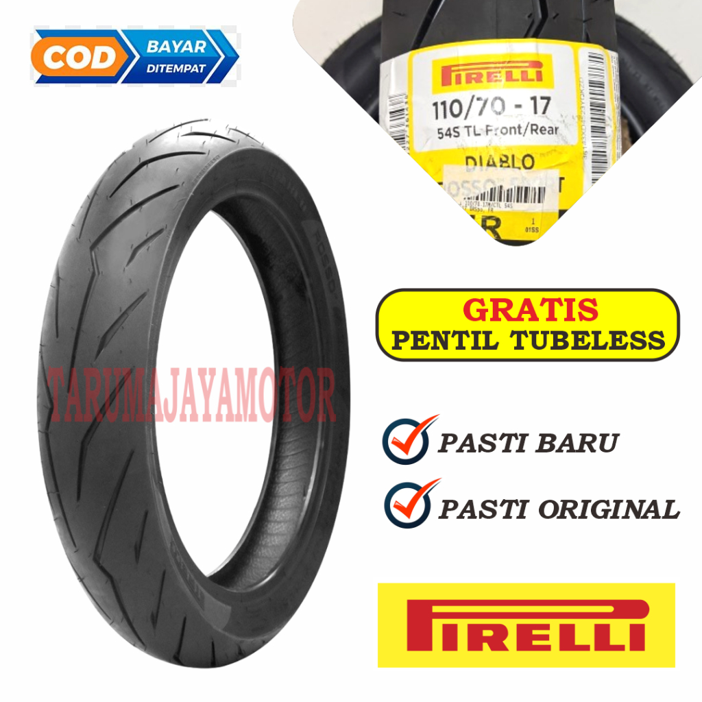 Pirelli Diablo Rosso Sport 110/70-17 Racing Compound Ban Luar Motor Balap Road Race Ring 17