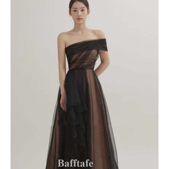 GAUN MALAM UNTUK PESTA  SIMPLE / BRIDESMAID  HITAM / NAVY DRESS / BAJU REMAJA SIMPLE DRESS