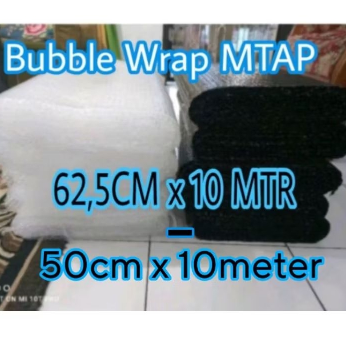 

Bubble Wrap [ 62,5cm & 50cm ] x 10 meter Hitam Putih MTAP Jamin Tebal