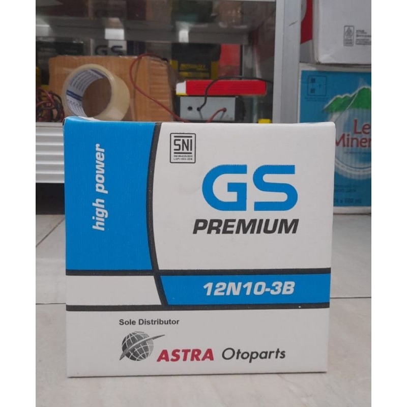 (GRATIS ONGKIR & GROSIR) AKI GS ASTRA 12N10-3B 10 AMPERE MOTOR VIAR RODA TIGA, VESPA EXCEL, VESPA SP