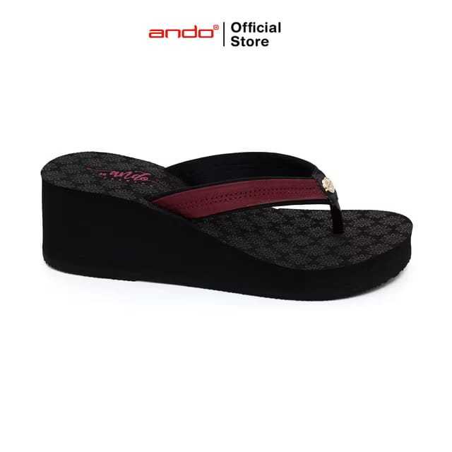Ando Amaris / Shimmer  Sandal Wedges Wanita Sendal Jepit Wedges Cewek Perempuan Corla Ando Original