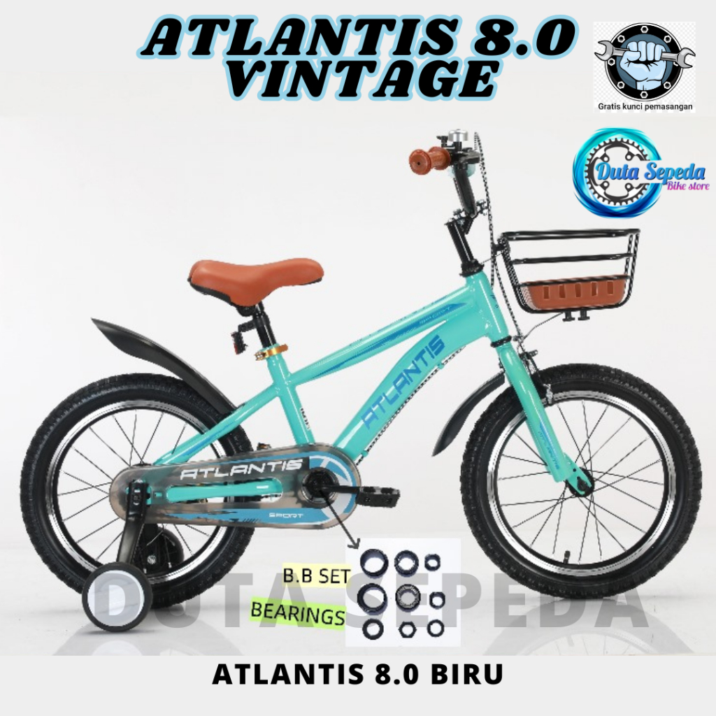 sepeda anak laki laki 18 inch BMX ban pompa ATLANTIS