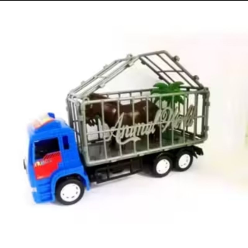 Mainan anak mobil mobilan truk anngkut hewan - truk binatang tarik.