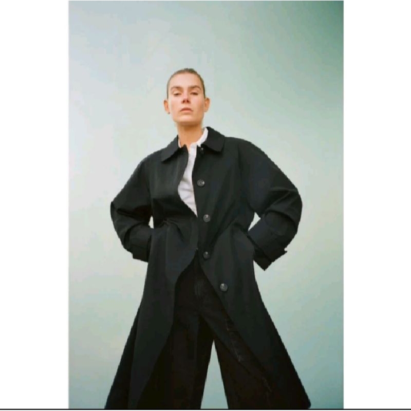 ZR WOMEN WATER REPELLENT TRENCH COAT WITH TABS BLACK OUTER