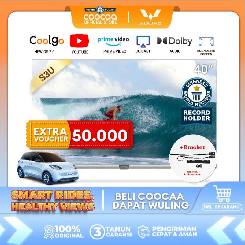 [+ BRACKET] COOCAA 40 inch Smart TV - Digital TV - Dolby Audio - Youtube - Mirroring -  Flick Free -