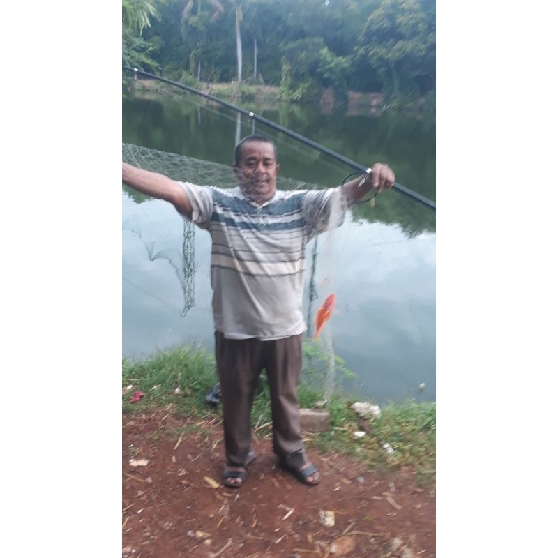 Pancing jaring hordeng 20meter senar 015mm + besi pemberat