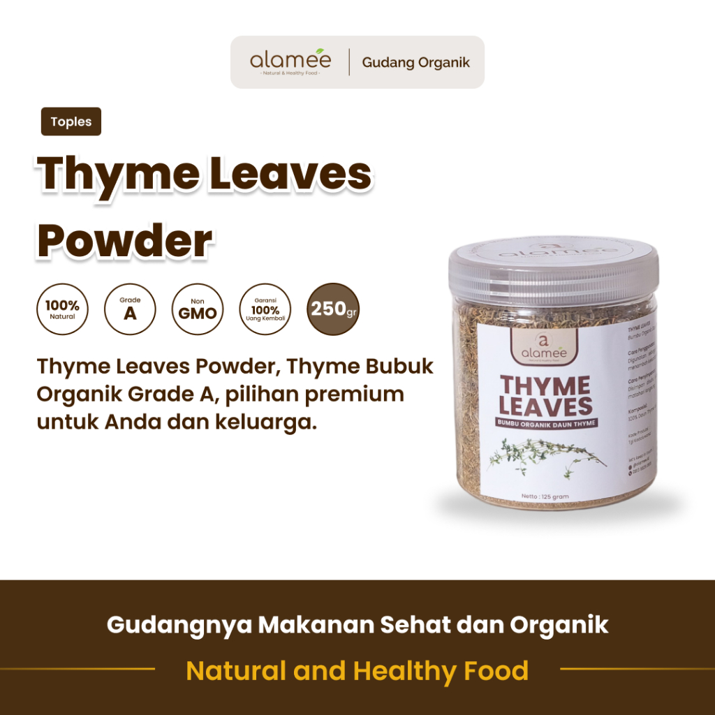 

alamee bumbu organik thyme toples dengan aroma khas pilihan alami yang meningkatkan rasa